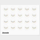 Rustiek Goud Antler | Elegant Initiaal bruiloft Ronde Sticker (Vel)