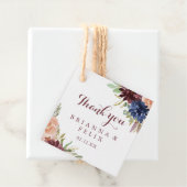 Rustiek Goud Bladeren Bloemen Kalligrafie Bruiloft Bedankjes Labels (In situ)