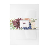 Rustiek Goud Bladeren Bloemen Monogram Bruiloft Uitnodigingen Wikkel (Voorkant Voorbeeld)