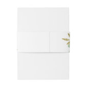 Rustiek Goud Bladeren Bloemen Monogram Bruiloft Uitnodigingen Wikkel (Achterkant Voorbeeld)