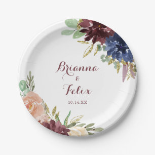 Rustiek Goud Bladeren Calligrafie Trouwtaart Papieren Bordje