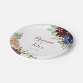 Rustiek Goud Bladeren Calligrafie Trouwtaart Papieren Bordje (Gekanteld)