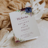 Rustiek Goud Bladeren Kalligrafie Gevouwen Bruilof Programma