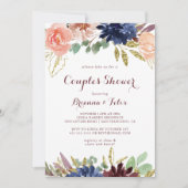 Rustiek goud bladeren kalligrafie koppels douche kaart (Voorkant)