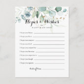 Rustiek Goud Bloemen Baby shower Hopes & Wishes Ka Briefkaart (Voorkant)