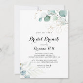 Rustiek Goud Bloemen Bruids Brunch Vrijgezellenfee Kaart (Voorkant)