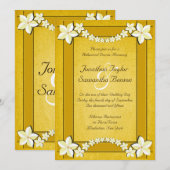 Rustiek Goud Bloemen Bruiloft repetitie diner uitn Kaart (Voorkant / Achterkant)