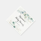 Rustiek Goud Bloemen Kalligrafie Baby shower Servet (Hoek)