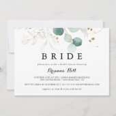 Rustiek Goud Bloemen Kalligrafie Bruid Vrijgezelle Kaart (Voorkant)