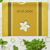 Rustiek Goud Bloemen MoJo Bruiloft Keuken Theedoek (Gevouwen)