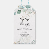 Rustiek Goud Bloemen Sip Hooray Vrijgezellenfeest Cadeaulabel (Voorkant)