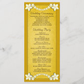 Rustiek Goud Bloemen Trouwprogramma Sjablonen (Achterkant)
