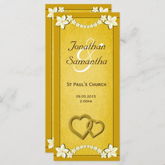 Rustiek Goud Bloemen Trouwprogramma Sjablonen (Voorkant / Achterkant)