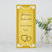 Rustiek Goud Bloemen Trouwprogramma Sjablonen (Staand voorkant)