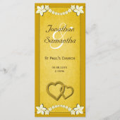 Rustiek Goud Bloemen Trouwprogramma Sjablonen (Voorkant)