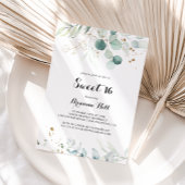 Rustiek Goud Bloemen Zoet 16 Verjaardagsfeest Kaart