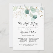 Rustiek Goud Bloemenavond voor repetitie diner Kaart (Voorkant)