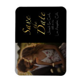 rustiek goud en zwart bewaar de datumfoto magneet (Verticaal)