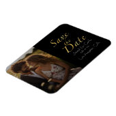 rustiek goud en zwart bewaar de datumfoto magneet (Linkerzijde)