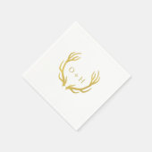 Rustiek Goud gewei Witte Trouwpapier servet (Hoek)