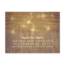 Rustiek Goud Glitter confetti Lampjes Sla de datum
