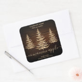 Rustiek Goud Hout Kerstboom Kaars Label (Envelop)