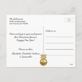 Rustiek Goud Kerst Familie Portret FOTO Feestdagenkaart (Achterkant)