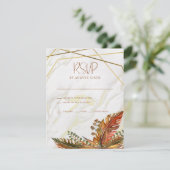 Rustiek Goud Lijst Herfst Foliage Wedding RSVP Kaa (Staand voorkant)
