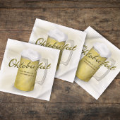 Rustiek Goud Oktoberfest Waterverf Eenvoudig Bier Servet