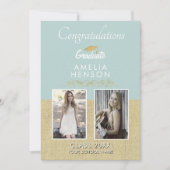 Rustiek Goud Ornament Afstuderen 2 Foto Afstuderen Kaart (Voorkant)