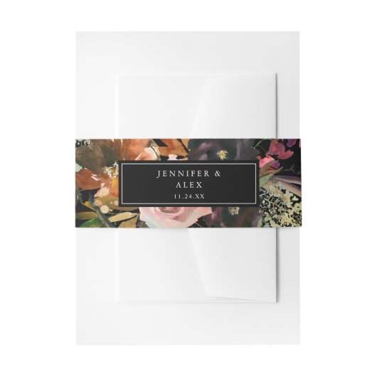 Rustiek Goud Paarse & Blush Roze Bloemen 2 v2b Zwa Uitnodigingen Wikkel (Voorkant Voorbeeld)