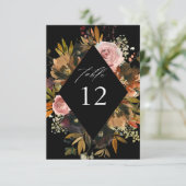 Rustiek Goud, Paarse en Roze Bloemen B Tafelnummer (Staand voorkant)