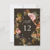 Rustiek Goud, Paarse en Roze Bloemen B Tafelnummer (Voorkant)