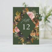 Rustiek Goud, Paarse en Roze Bloemen G Tafelnummer (Staand voorkant)