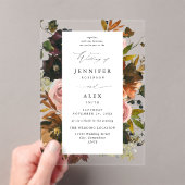 Rustiek Goud, Paarse & Roze Bloemen 4 Acryl Uitnodigingen (Insitu (Draagbaar))