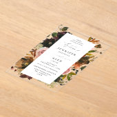 Rustiek Goud, Paarse & Roze Bloemen 4 Acryl Uitnodigingen (Laagn)