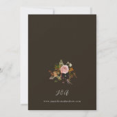 Rustiek Goud, Paarse & Roze Bloemen 4-Bruin Huweli Kaart (Achterkant)