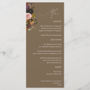 Rustiek Goud, Paarse & Roze Bloemen 4 Taupe Tall Menu