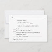 Rustiek Goud, Paarse & Roze Bloemen met Maaltijd V RSVP Kaartje (Achterkant)