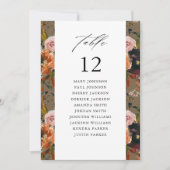 Rustiek Goud, Paarse Tau Tafel Nummer Zitting Graf Kaart (Voorkant)