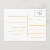 Rustiek Goud Rendier / Antler Wedding RSVP Uitnodiging Briefkaart (Achterkant)