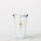 Rustiek Goud Zonnebloem Bruidsmeisje Monogram Naam Acryl Drinkbeker (Achterkant)