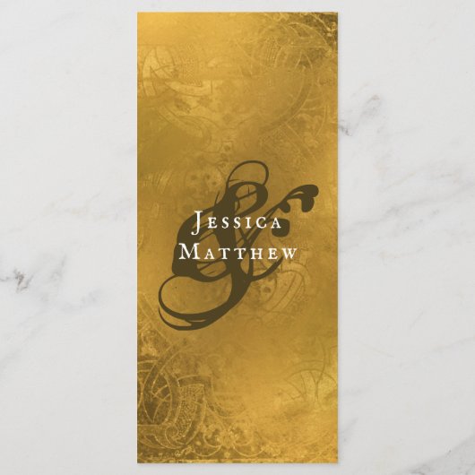 Rustiek gouden bruiloft menu (Achterkant)