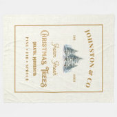 Rustiek Gouden Burlap Kerstboom Boerderij Fleece Deken (Voorkant (Horizontaal))