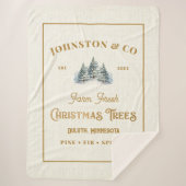 Rustiek Gouden Burlap Kerstboom Boerderij Sherpa Deken (Voorkant)