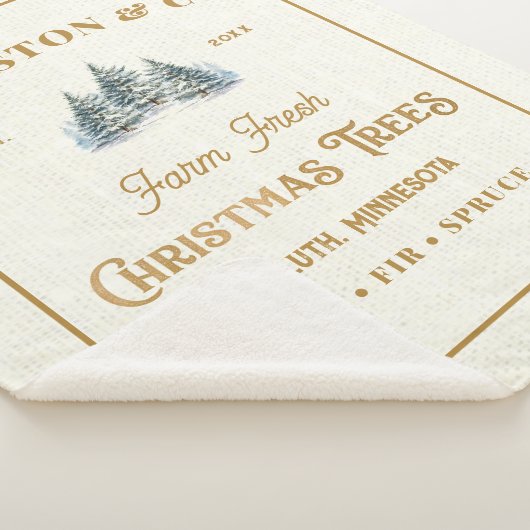 Rustiek Gouden Burlap Kerstboom Boerderij Sherpa Deken (3/4)