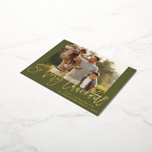 Rustiek Gouden folie Lettering Happy Thanksgiving  Folie Feestdagen Briefkaart (Gedraaid)