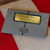 Rustiek Gouden Gradiënt Emerald Groen Retouradres Etiket
