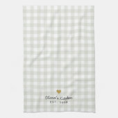 Rustiek Gouden Hart en Sage Buffalo Check Theedoek (Verticaal)