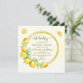 Rustiek Gouden Krans Lemon Zomer Boho Baby shower Kaart (Staand voorkant)